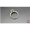 Image 5 : Ladies Ring : Size 7-1/2 (Adjustable Ring Shank) : Sterling Silver w/ One Prong Set Round Cut Moissa