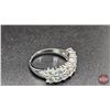 Image 5 : Ladies Ring : Size 5 : Sterling Silver w/18 Set Moissanites w/Appraisal $1200.00 (CDN)