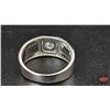 Image 5 : Man's Ring : Size 11-1/4 : Sterling Silver w/One Prong Set Round Cut Moissanite & 84 Round Cut Cubic