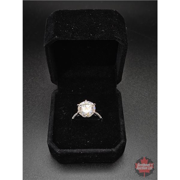 Ladies Ring : Size 7 : Sterling Silver w/5.00CT Moissanites w/Appraisal $3100.00(CDN)