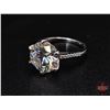 Image 3 : Ladies Ring : Size 7 : Sterling Silver w/5.00CT Moissanites w/Appraisal $3100.00(CDN)
