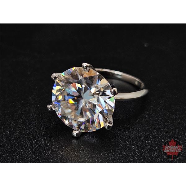 Ladies Ring : Size 6 : Sterling Silver w/10CT Moissanite Stone w/Appraisal $4800.00(CDN)