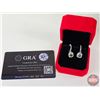 Image 5 : Pair Sterling Silver Cast & Assembled Drop Style Earrings w/Bluish-Green Moissanite : Total Weight 1