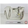 Image 2 : Designer Purse : MAXX New York : Leather : Ivory (New Old Stock) c/w Cloth Storage Bag  (10"H x 15"W