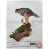 Image 8 : Wooden Sculpture of Hawk Perched on Log  (11"H x 19"W x 8"D)