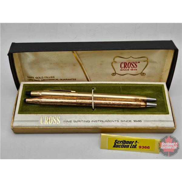 Pen and Mechanical Pencil Set : Cross 12kt Gold Plated (c. 1970's)
