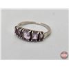 Image 2 : Vintage Ring (From Estate): w/Five Unknown Purple Stones : Size 9 (Sterling .925)