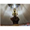 Image 5 : Pair of Marble Table Lamps with Fringe (28"H)