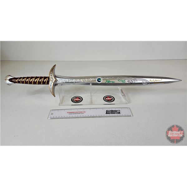 Autographed Foam Lord of the Rings Sword : Elijah Wood (Frodo), Sean Astin (Sam), John Rhys Davies (