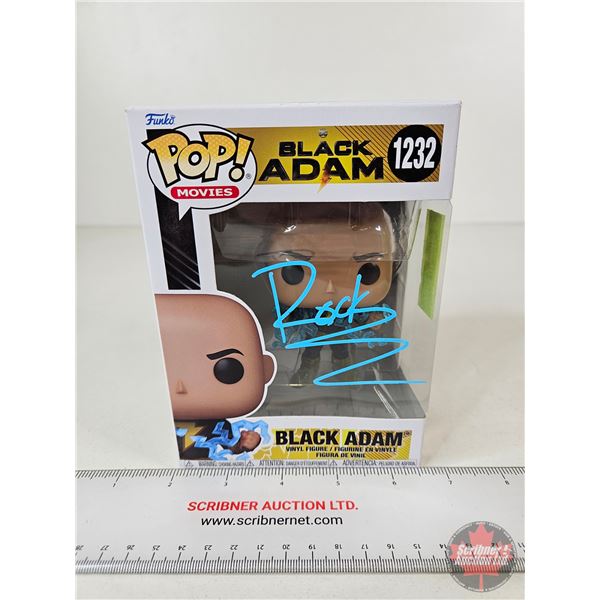 Autographed Funko POP! Vinyl Figure : Black Adam 1232 : Black Adam : Signed by Dwayne "The Rock: Joh