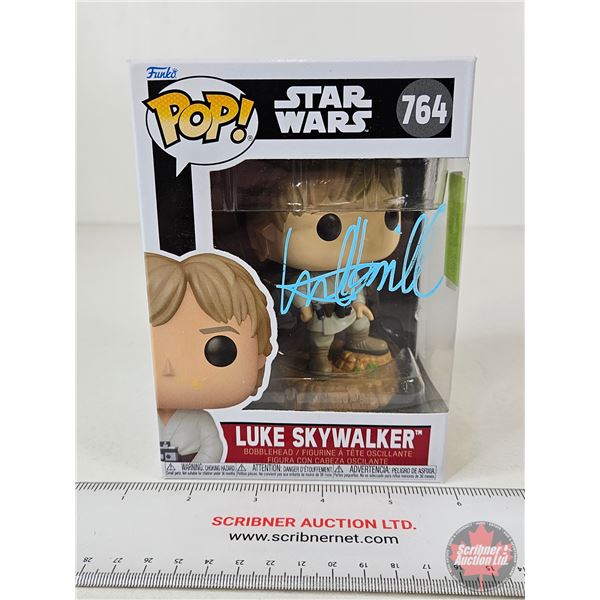 Autographed Funko POP! Vinyl Figure : Star Wars 764 : Luke Skywalker : Signed by Mark Hamill (Certif