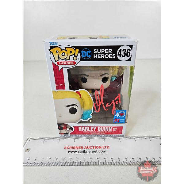 Autographed Funko POP! Vinyl Figure : DC Super Heroes 436 : Harley Quinn : Signed by Margot Robbie  