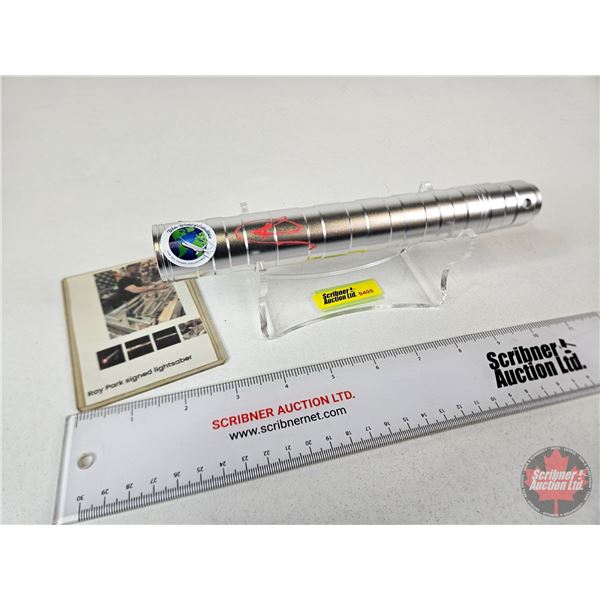 Autographed Lightsaber : Signed by Ray Parker (Darth Maul : Star Wars Episode 1) : Multi-Coloured Li