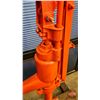 Image 10 : Beatty Water Pump : Mounted on Wooden Base (Painted Orange)  (Measures : 80"H)