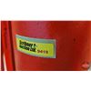 Image 11 : Beatty Water Pump : Mounted on Wooden Base (Painted Orange)  (Measures : 80"H)