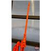 Image 3 : Beatty Water Pump : Mounted on Wooden Base (Painted Orange)  (Measures : 80"H)