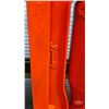 Image 4 : Beatty Water Pump : Mounted on Wooden Base (Painted Orange)  (Measures : 80"H)