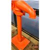 Image 5 : Beatty Water Pump : Mounted on Wooden Base (Painted Orange)  (Measures : 80"H)