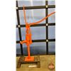 Image 6 : Beatty Water Pump : Mounted on Wooden Base (Painted Orange)  (Measures : 80"H)