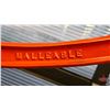 Image 7 : Beatty Water Pump : Mounted on Wooden Base (Painted Orange)  (Measures : 80"H)
