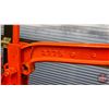 Image 8 : Beatty Water Pump : Mounted on Wooden Base (Painted Orange)  (Measures : 80"H)