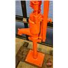 Image 9 : Beatty Water Pump : Mounted on Wooden Base (Painted Orange)  (Measures : 80"H)