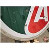 Image 13 : Double Sided Round Porcelain Service Station Sign : B/A  ~ Round (Alum. Frame)  (68-1/2"Dia)