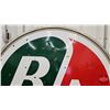 Image 3 : Double Sided Round Porcelain Service Station Sign : B/A  ~ Round (Alum. Frame)  (68-1/2"Dia)