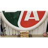 Image 5 : Double Sided Round Porcelain Service Station Sign : B/A  ~ Round (Alum. Frame)  (68-1/2"Dia)