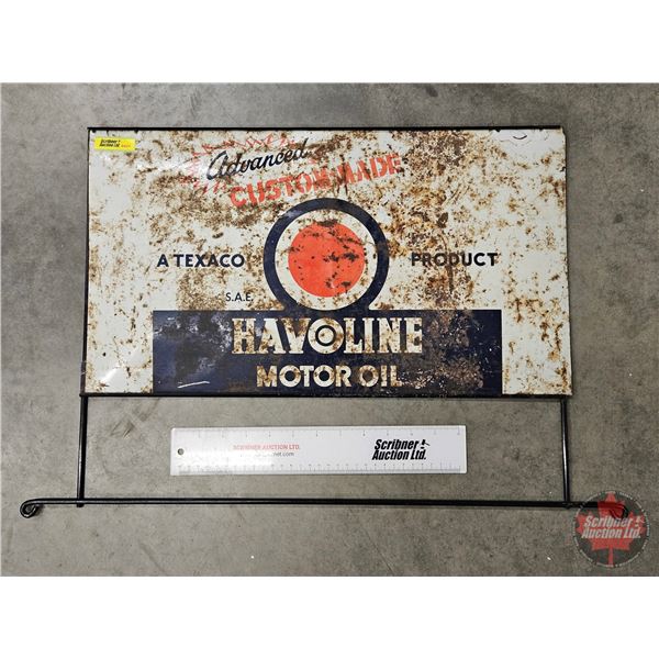 Rack Top Sign : Havoline Motor Oil  (17"H x 25"W)