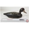 Image 4 : Wooden Duck Decoy  (Consignor Tag ~ Blue Bill Hen from Peterborough , ON)  (Measures : 6"H x 5"W x 1