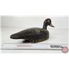 Image 5 : Wooden Duck Decoy  (Consignor Tag ~ Blue Bill Hen from Peterborough , ON)  (Measures : 6"H x 5"W x 1