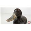 Image 9 : Wooden Duck Decoy  (Consignor Tag ~ Blue Bill Hen from Peterborough , ON)  (Measures : 6"H x 5"W x 1