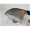 Image 8 : CLEAVER : (Consignor Tag ~ Damascus Cleaver w/Blue Laminated Handle and Leather Sheath (Total Length