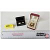 Image 1 : Lacquered Match Box (1890's) w/Cameo Pendants (3)
