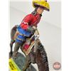 Image 10 : Lead Spanish Soldier on Horse Figurine (Missing Arm) (6"H)