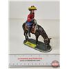 Image 1 : Lead Spanish Soldier on Horse Figurine (Missing Arm) (6"H)