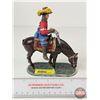 Image 2 : Lead Spanish Soldier on Horse Figurine (Missing Arm) (6"H)