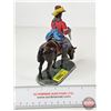 Image 3 : Lead Spanish Soldier on Horse Figurine (Missing Arm) (6"H)
