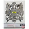 Image 1 : Cast Medal Russian Double Headed Eagle Coat of Arms Plaque  (11"H x 9-1/2"W)