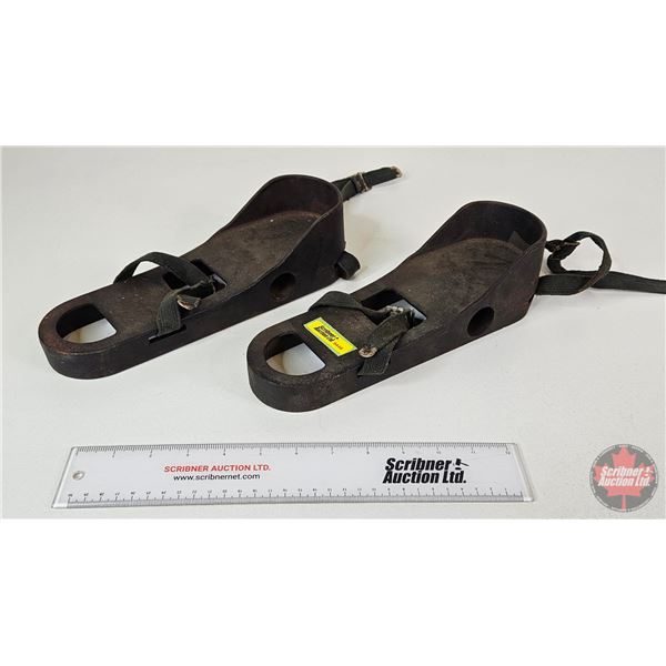 Antique Cast Iron Exercise Weighted Shoes (5lb Weights)  (11-1/4"L)