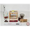 Image 1 : Collector Combo: - Stradivari Wine Bottle - Miniature Iron - Eclipse Pen & Pencil Set (1950s) - Magi