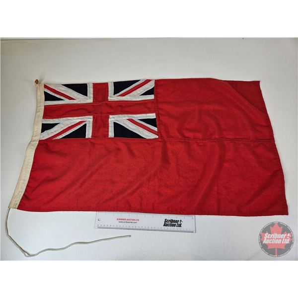 Antique Sewn Flag : British Red Ensign  (20"H x 35"W)
