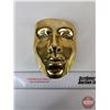 Image 1 : Brass Ornamental Mask  (6"H x 5-1/4"W x 3-1/2"D)