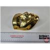 Image 3 : Brass Ornamental Mask  (6"H x 5-1/4"W x 3-1/2"D)