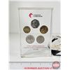 Image 2 : Lucite Coin Paper Weights (2) :  - 1972 Gold Plated US Penny - "Cooper Cameron" 5 Coins (6"H x 4"W)