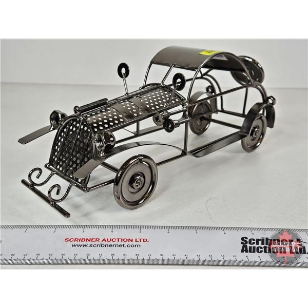 Wine Bottle Holder : Antique Car Design  (6"H x 4-1/2"W x 14"D)
