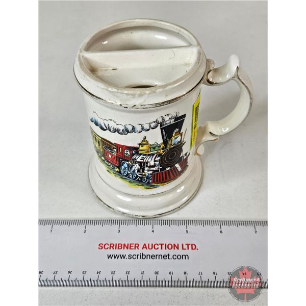 Locomotive Theme Mustache Cup (4-3/4"H)