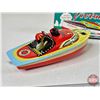 Image 5 : "Victoria" Tin Toy Motor Boat : Steam Powered (Modern) (Box Measures : 2"H x 7"W x 2-1/2"D)