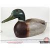Image 2 : Wooden Duck Decoy  (Consignor Tag ~ Hollow Carved Mallard Drake : Vick Peck : Trenton, ON 1960)  (Me